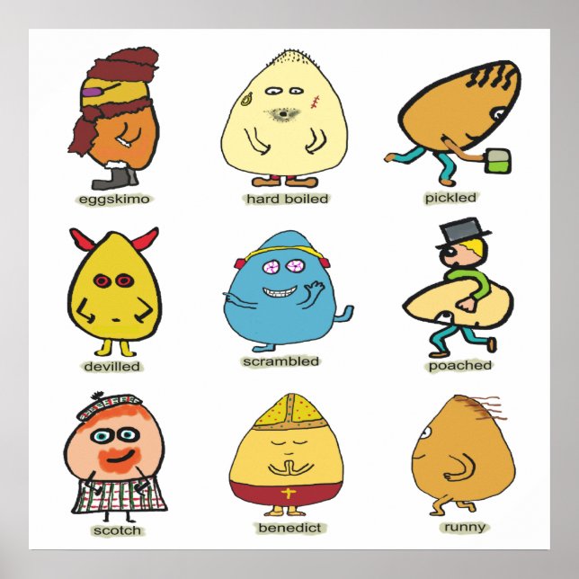 Funny Egg Puns Poster (Front)