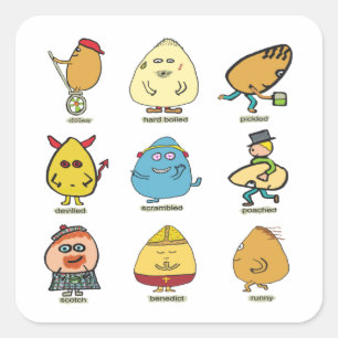 Funny Egg Puns Square Sticker