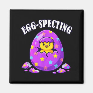 Funny Egg-Specting Easter Day Baby Announcement Magnet