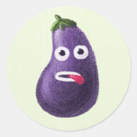 Funny Eggplant Cartoon Character Cute Vegetable