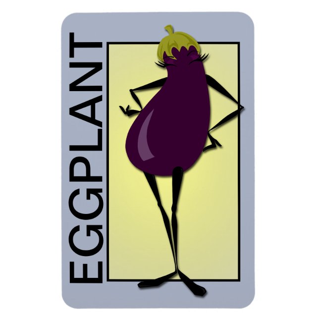 FUNNY EGGPLANT LADY RECTANGULAR PHOTO MAGNET (Vertical)