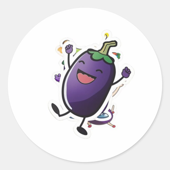 Funny Eggplant Sticker (Front)