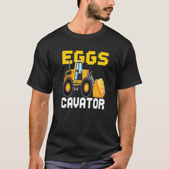 Funny Eggs Cavator Easter Bunny Excavator Easter B T-Shirt (Front)