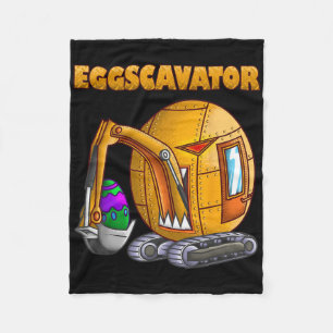 Funny Eggscavator Cute Excavator Easter Lovers Kid Fleece Blanket
