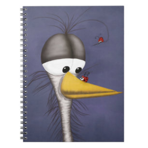 Funny Egret Cartoon Notebook