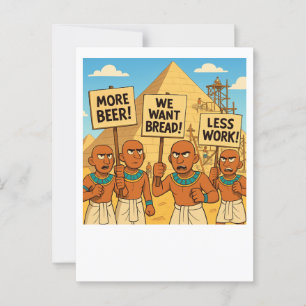 Funny Egyptian Beer and Bread Protest Postcard