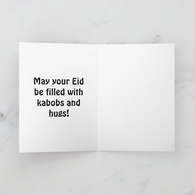 Funny Eid Mubarak Black & White Eid Card (Inside)