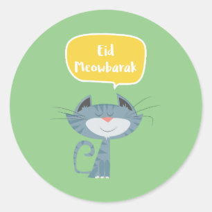 Funny Eid Mubarak Classic Round Sticker