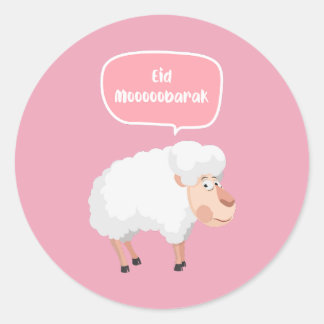 Funny Eid Mubarak Classic Round Sticker