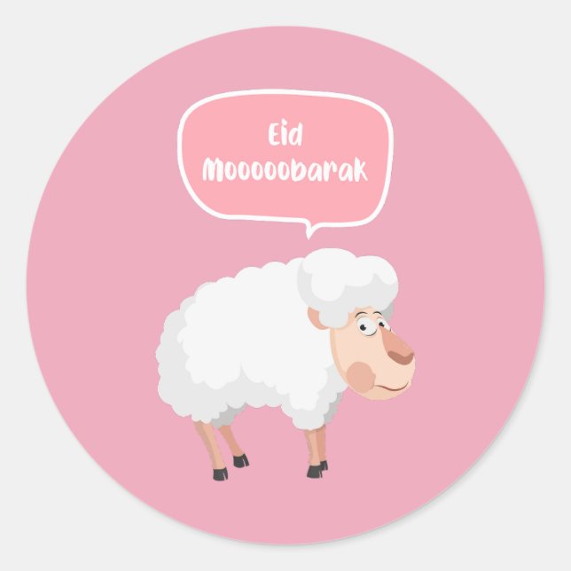 Funny Eid Mubarak Classic Round Sticker (Front)