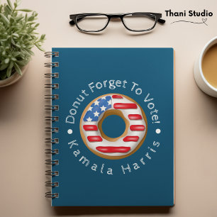 Funny Election Doughnut Forget to Vote Dark Notebook