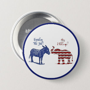 Funny Elections Theme Pro Democrats Biden 2024 3 Inch Round Button