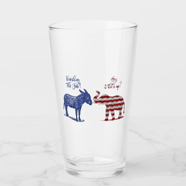 Funny Elections Theme Pro Democrats Biden 2024 Glass (Front)