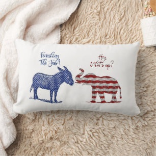 Funny Elections Theme Pro Democrats Biden 2024 Lumbar Pillow