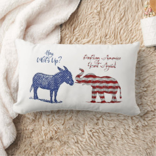 Funny Elections Theme Pro Republican Trump 2024 Lumbar Pillow