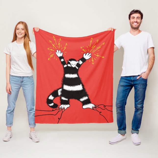 Funny Electric Cat Character High Voltage Fleece Blanket (In Situ)