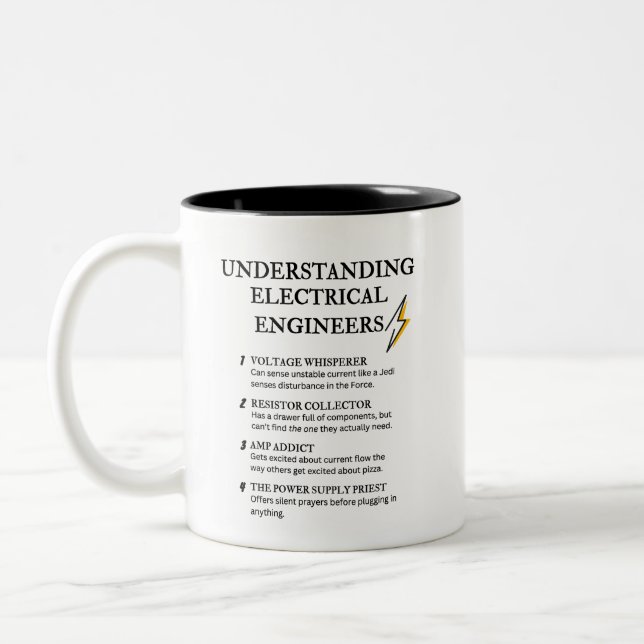 Funny Electrical Engineer Definitions  Two-Tone Coffee Mug (Left)