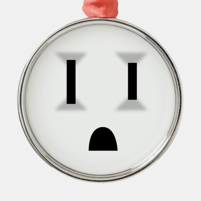 Funny Electrical Outlet Metal Ornament (Front)