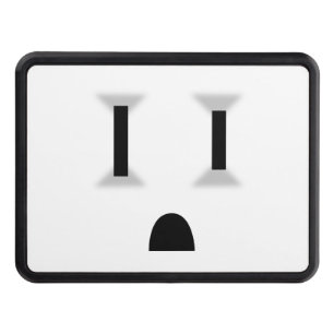 Funny Electrical Outlet (No Outline) Trailer Hitch Cover