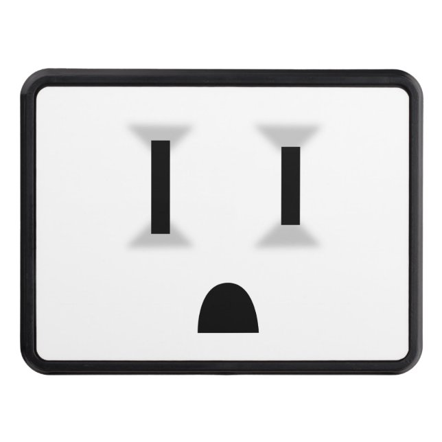 Funny Electrical Outlet (No Outline) Trailer Hitch Cover (Front)
