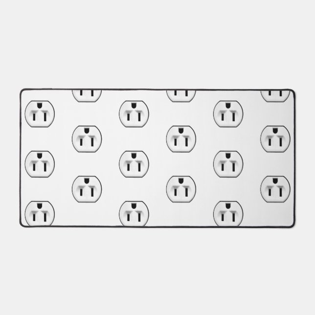 Funny Electrical Outlets Electrician Gift Idea Desk Mat (Front)