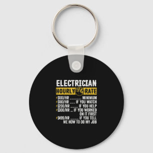 Funny  Electrician Apparel, Hourly Rate Men Keychain
