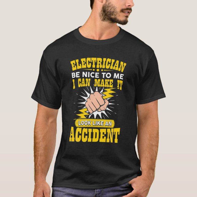 Funny Electrician Art Men Electrical Engineer Humo T-Shirt (Front)