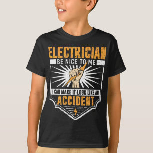 Funny Electrician Art Men Women Work Electrical En T-Shirt