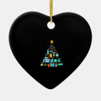 Funny Electrician Christmas Tree Ceramic Ornament