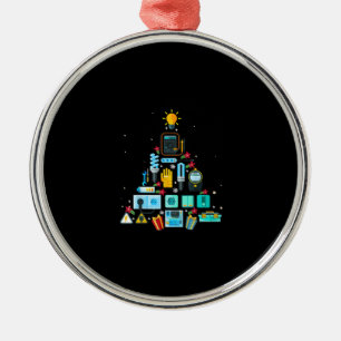 Funny Electrician Christmas Tree Metal Ornament