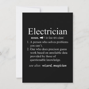 Funny Electrician Definition Electrical Engineer Card