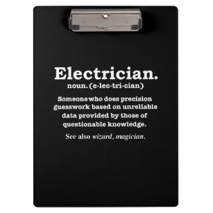 Funny Electrician Definition Gift Graduation Clipboard