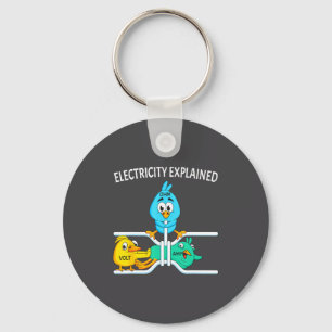 Funny Electrician For Men Women Electricity Engine Keychain