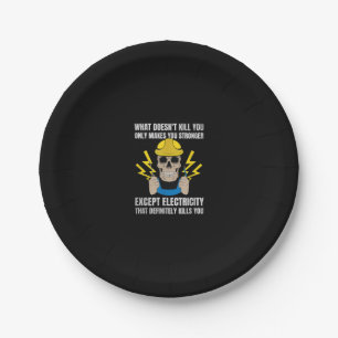 Funny Electrician Gift Electrical Engineer Paper Plate