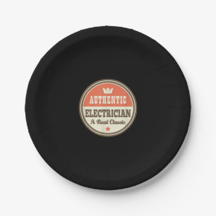 Funny Electrician Job Gift Paper Plate