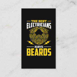 Funny Electrician Man Beards Moustache Humour Business Card