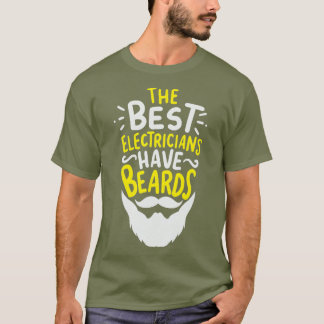 Funny electrician s Beard Lineman or Linebacker T-Shirt