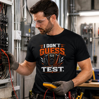 Funny Electrician TShirt I Don’t Guess I Test