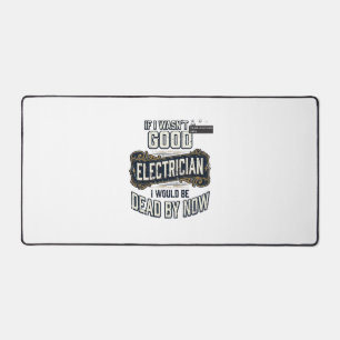 Funny Electrician Vintage Engraving Quote Design Desk Mat