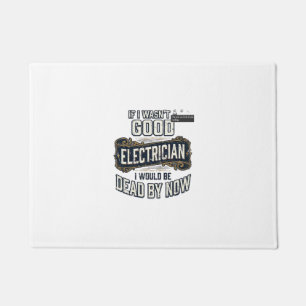 Funny Electrician Vintage Engraving Quote Design Doormat