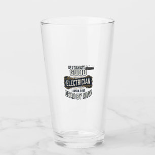 Funny Electrician Vintage Engraving Quote Design Glass