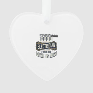 Funny Electrician Vintage Engraving Quote Design Ornament
