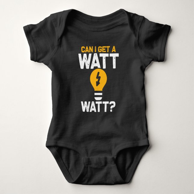 Funny Electrician Watt Pun electrical engineering Baby Bodysuit (Front)