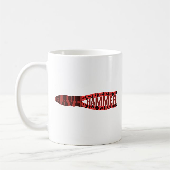Funny Electricien Squeezy Hammer Coffee Mug (Gauche)