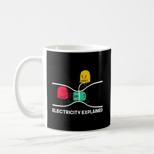 Funny Electricity Explained Stuff I Teacher Nerd G Coffee Mug (Left)