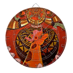 Funny Elegant Giraffe Accessorized African Style Dartboard
