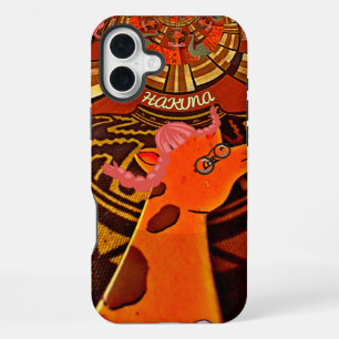 Funny Elegant Giraffe Accessorized African Style iPhone 16 Plus Case