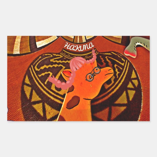 Funny Elegant Giraffe Accessorized African Style Sticker (Front)