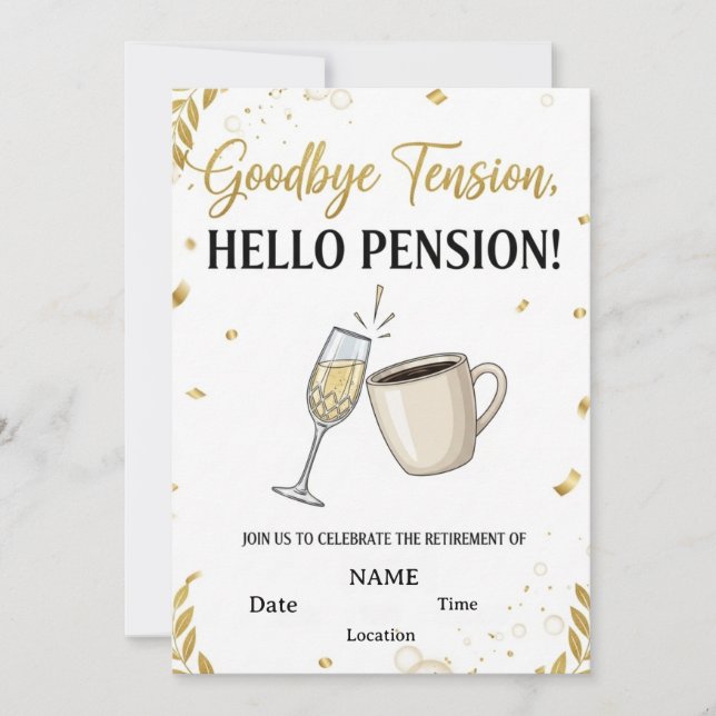 🎉 Funny & Elegant Retirement Party Invitation | C (Front)