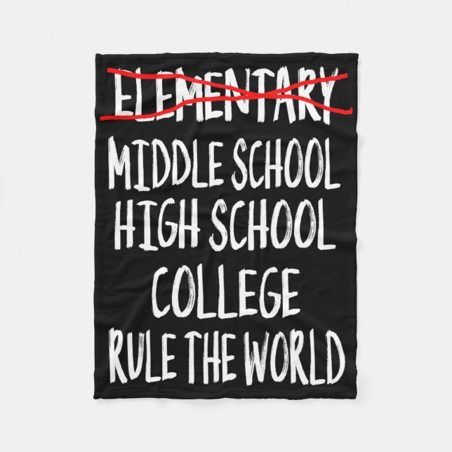Funny Elementary School Graduation 6th Grade Gradu Fleece Blanket (Front)